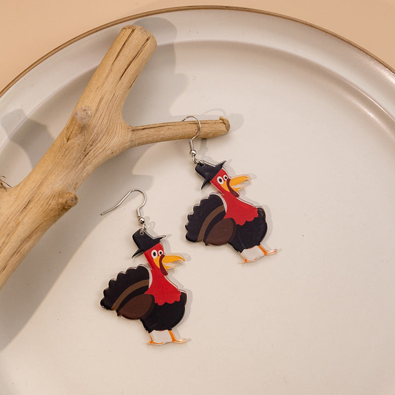 Women's Cartoon Turkey Collection Acrylic And Creative Earrings