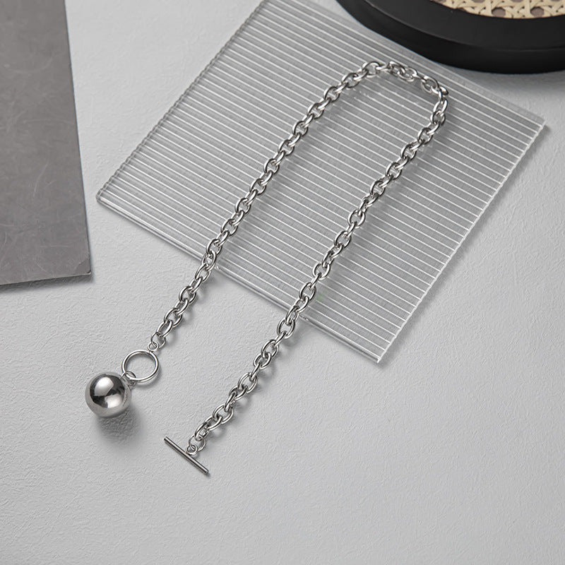 Stainless Cold Wind Dangling Beads Design Couple Necklaces