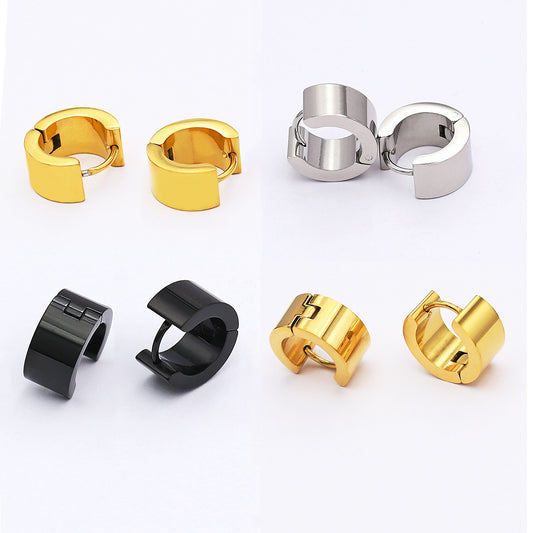 Men's Ear Clip Fine Polished Glossy Stainless Steel Eardrop Female Fashionable Earrings