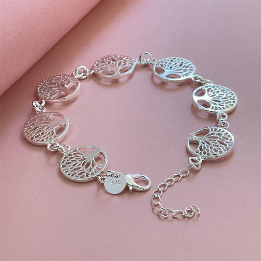 Creative Sier Plated Lucky Tree Popular Bracelet