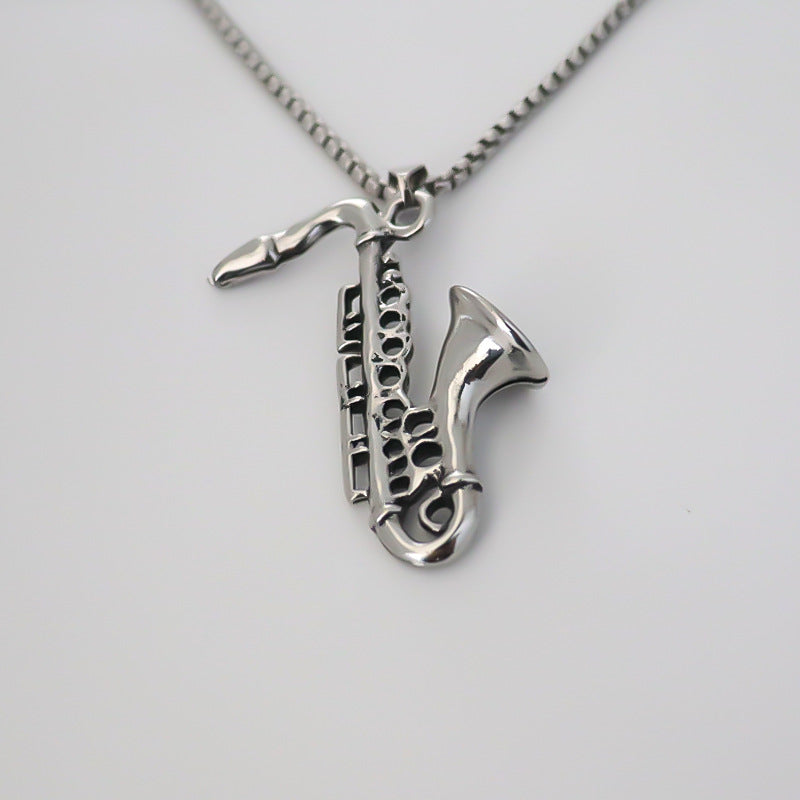 Women's & Men's & Steel Personalized Creative Alloy Saxophone Necklaces