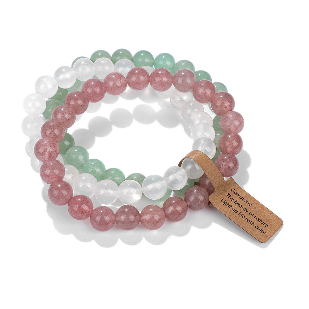 Bracelets de combinaison d'améthyste de perles de cristal de pierre naturelle pour femmes