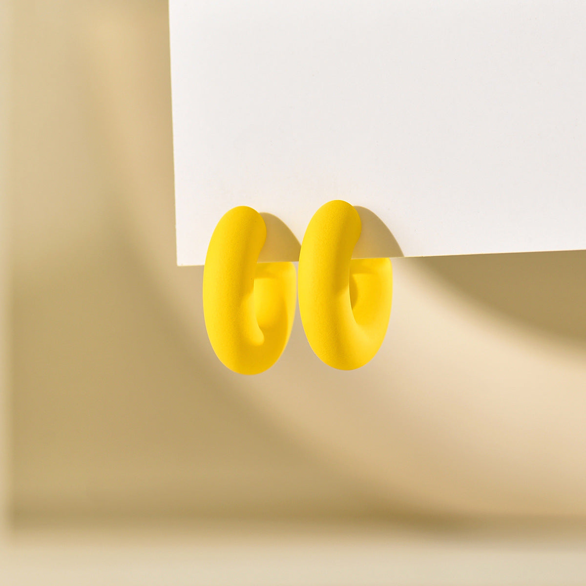 Small Ear Trendy Exquisite Acrylic Candy Color Rubber Effect Paint Rings