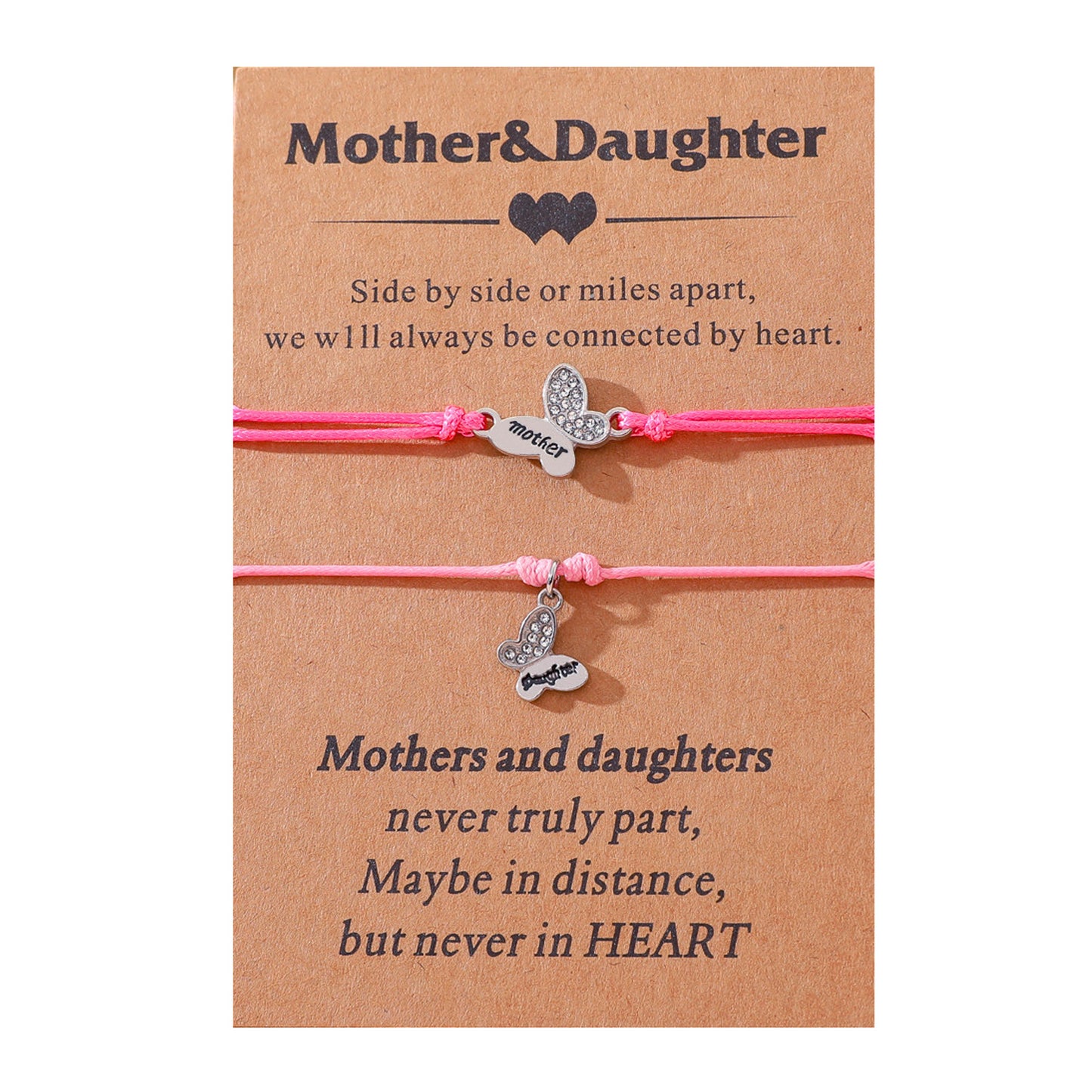 Women's Butterfly Mother And Daughter Lettering Metal Bracelets