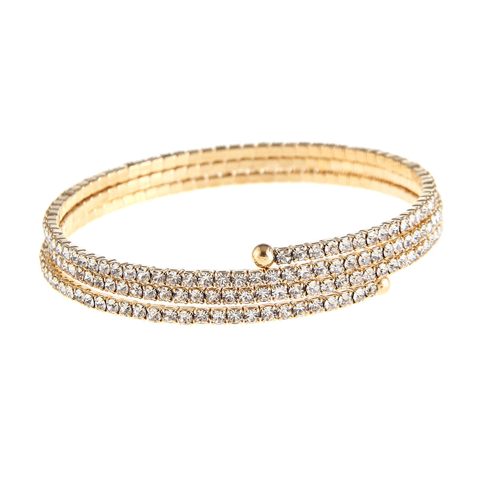 Women's Steel Wire Elastic Fashion Simple Rhinestone Bracelet