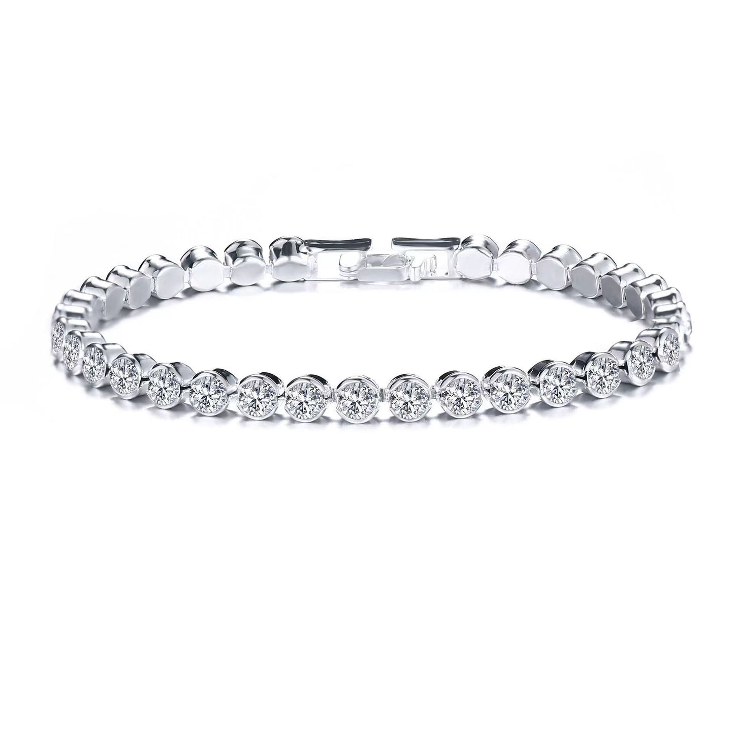 Mode femme cristal autrichien plaqué argent pour Bracelets