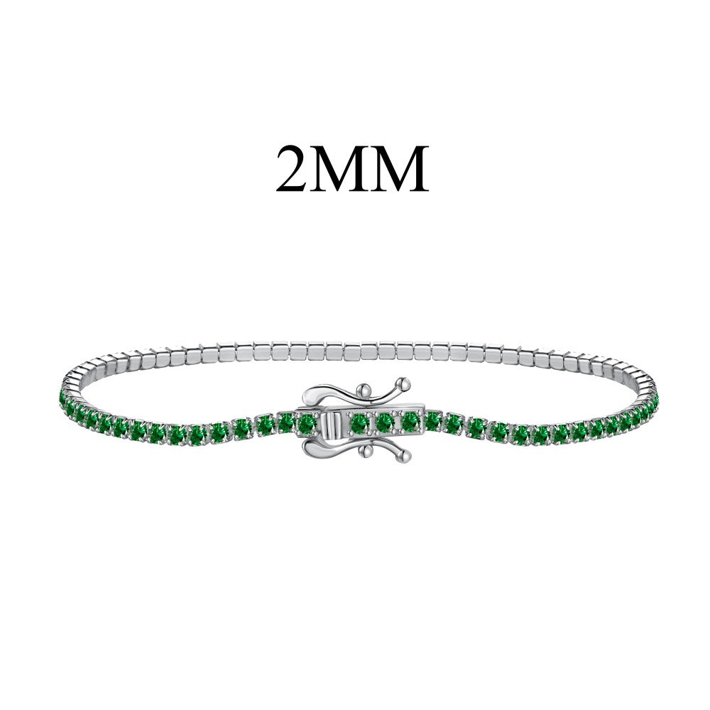 Sier Tennis Chain Single Row Zircon Bracelets