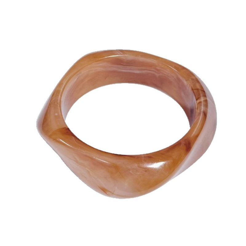 Women's Irregular Blooming Resin Curved Girlfriends Bracelet