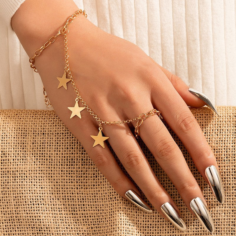 Bohemian Style Round Beads Finger Chain Design Bracelets