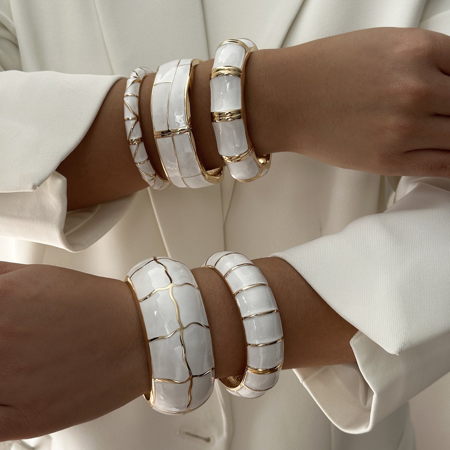 Women's Retro Enamel Alloy Bamboo Exaggerated Personalized Bracelets