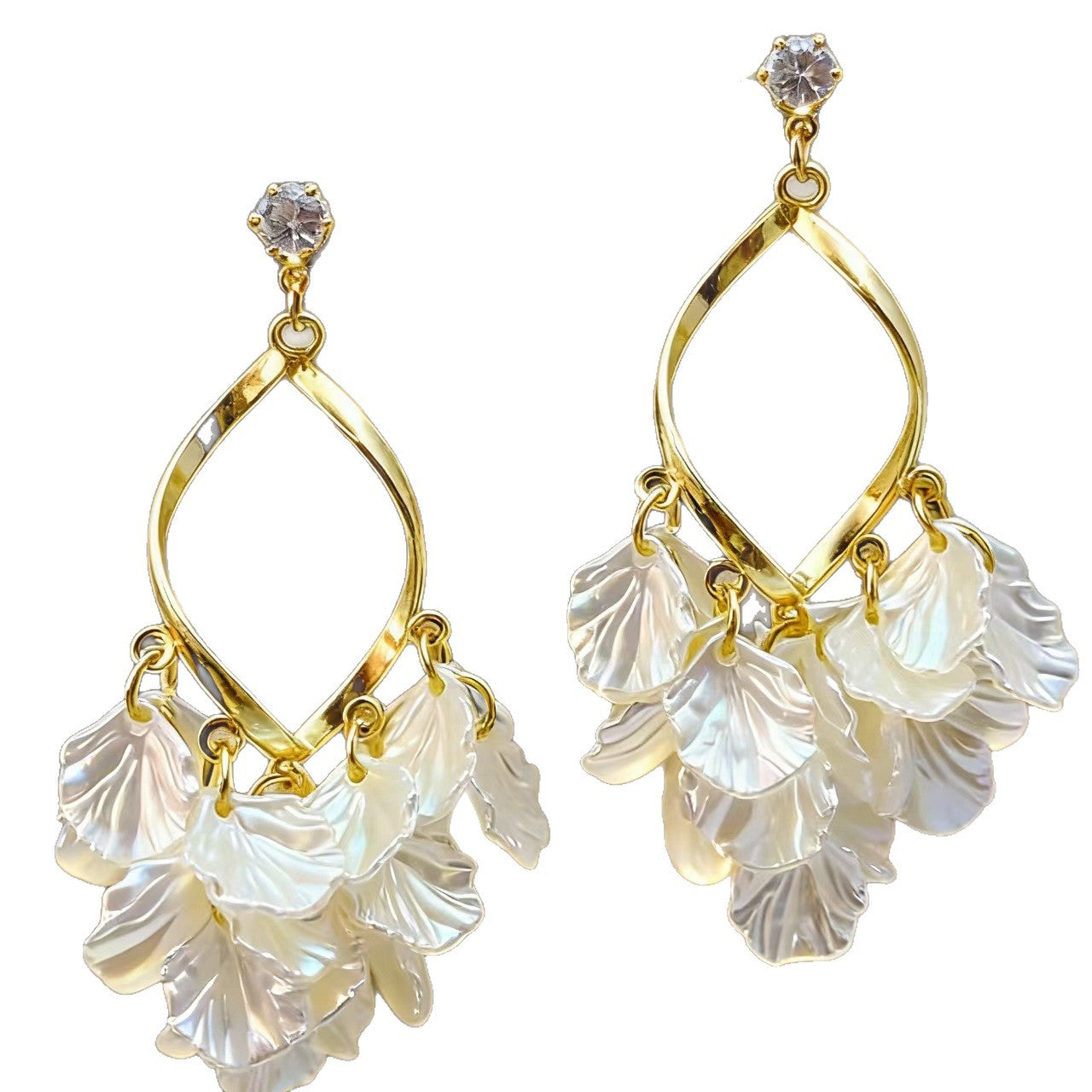 Style Fairy Petal Fringed Light Luxury High-grade Design Earrings
