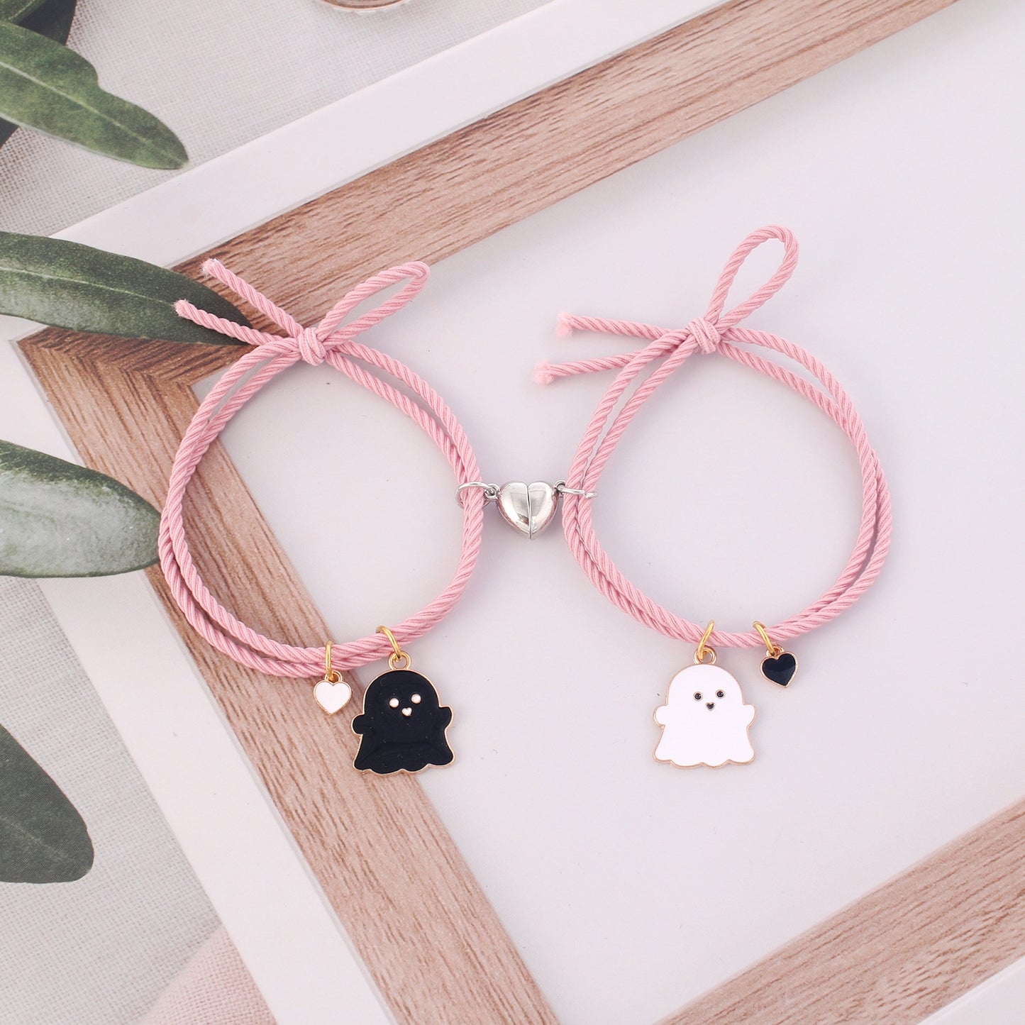 Women's & Men's Band Rope Love Magnet Halloween Ghost Bracelets