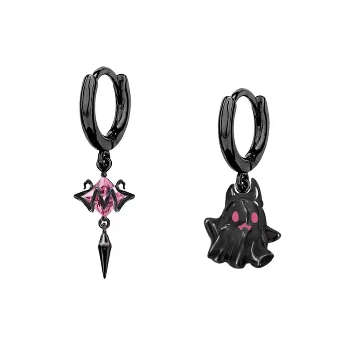 Boucles d'oreilles asymétriques Little Ghost pour femme, Style froid, Halloween