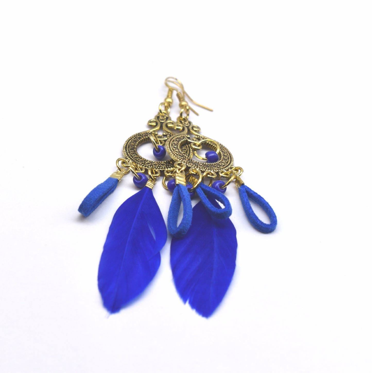 Style Vintage Feather Long Holiday Beads String Earrings