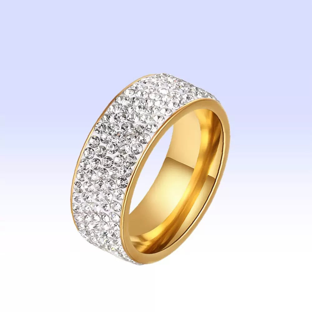 Half Diamond Starry Sky Light Luxury Simple Titanium Rings