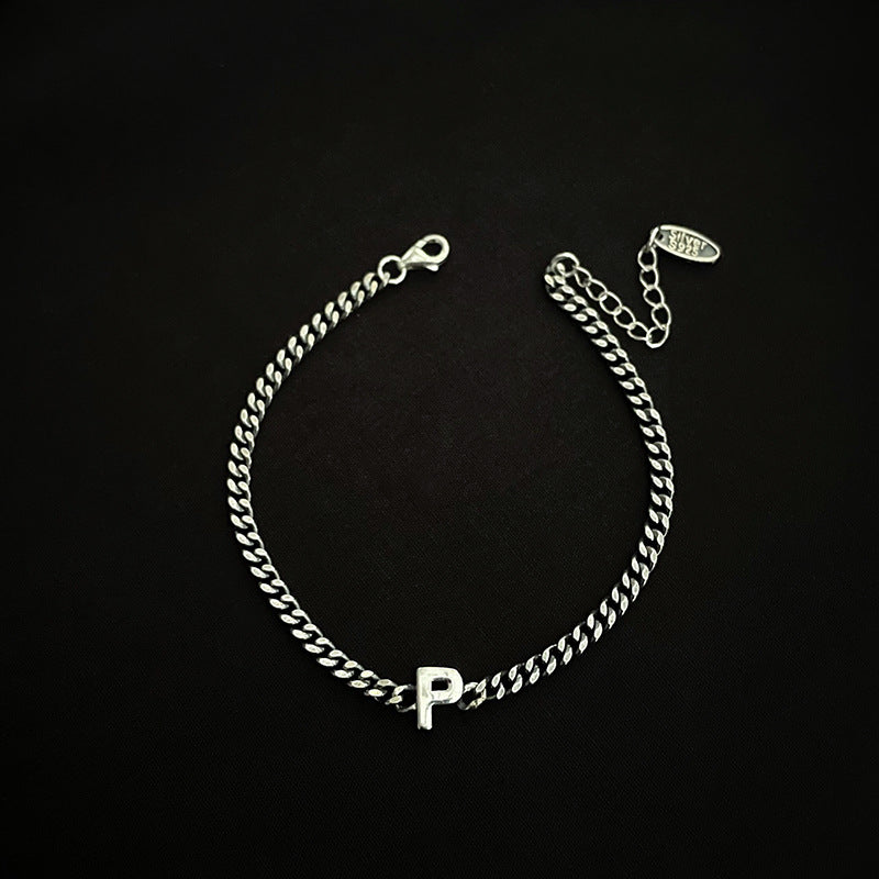 Damen-Armbänder im koreanischen Stil aus Sterlingsilber mit englischen Buchstaben „Special Interest“.