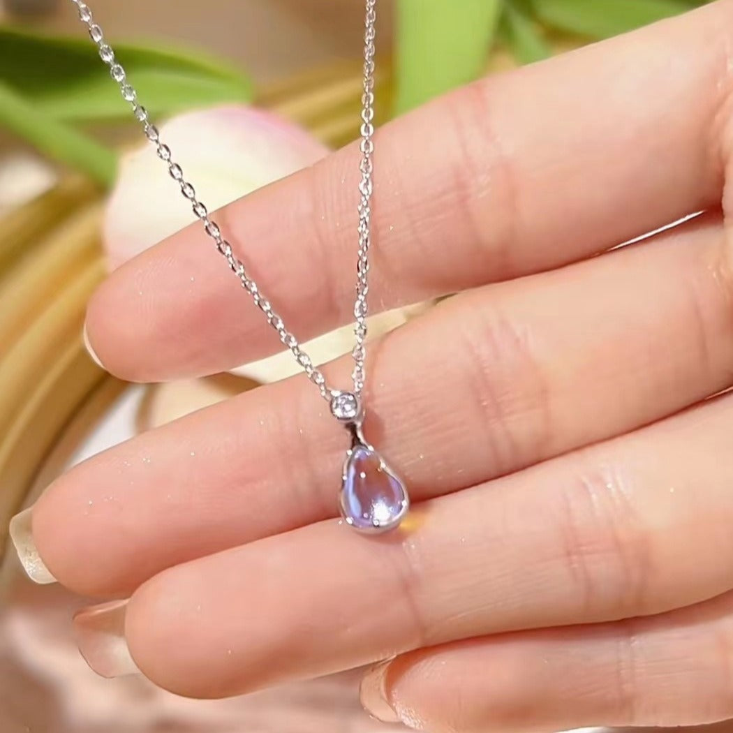 Tears High Sense Moonstone Water Drop Necklace