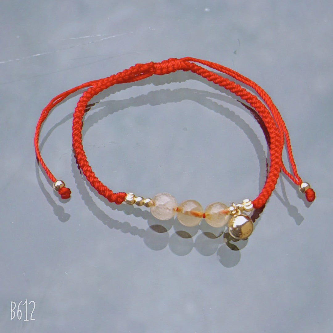 Bracelet de cheville en corde rouge en cristal de jade, deux bracelets