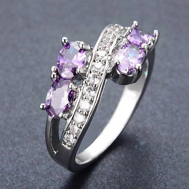 Bagues de luxe en Zircon violet, haute sensibilité