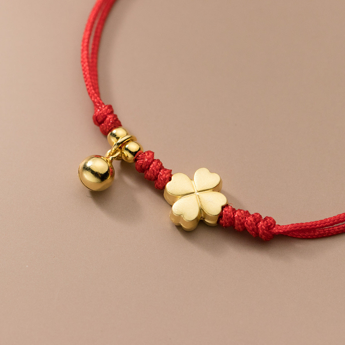 Plated Four-leaf Flower Bell With Tail Bracelets