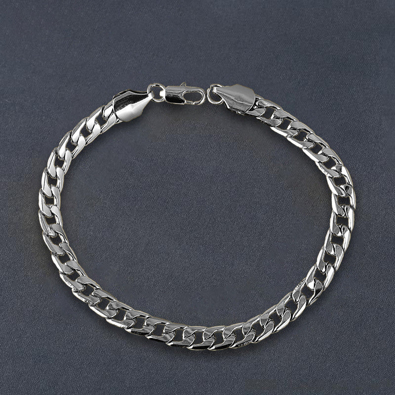 Men's Stainless Steel Boss Gold Flat Chain Bracelets