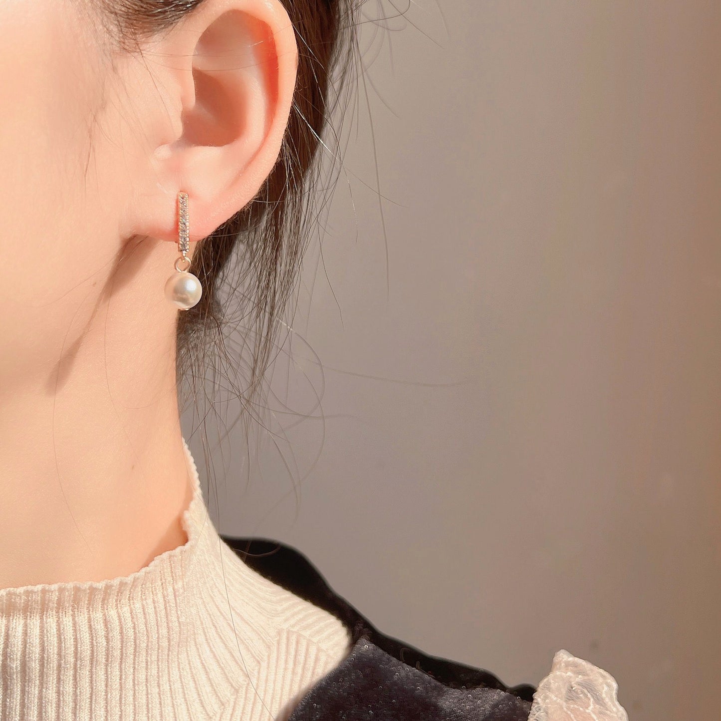 Women's Pearl Zircon Tassel Eardrops Design One-piece Rings