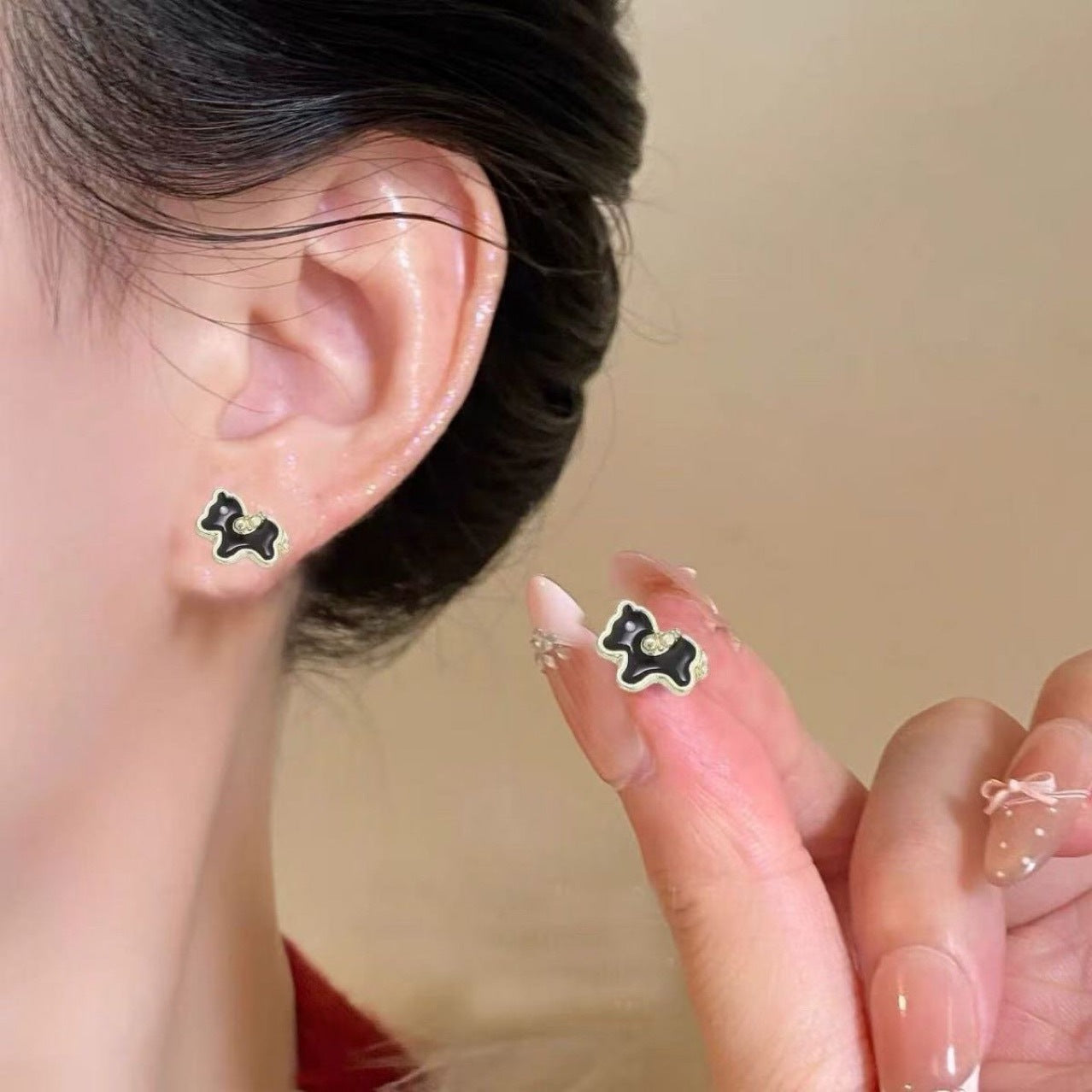 Horse Life Red Female Cute Pony Earrings