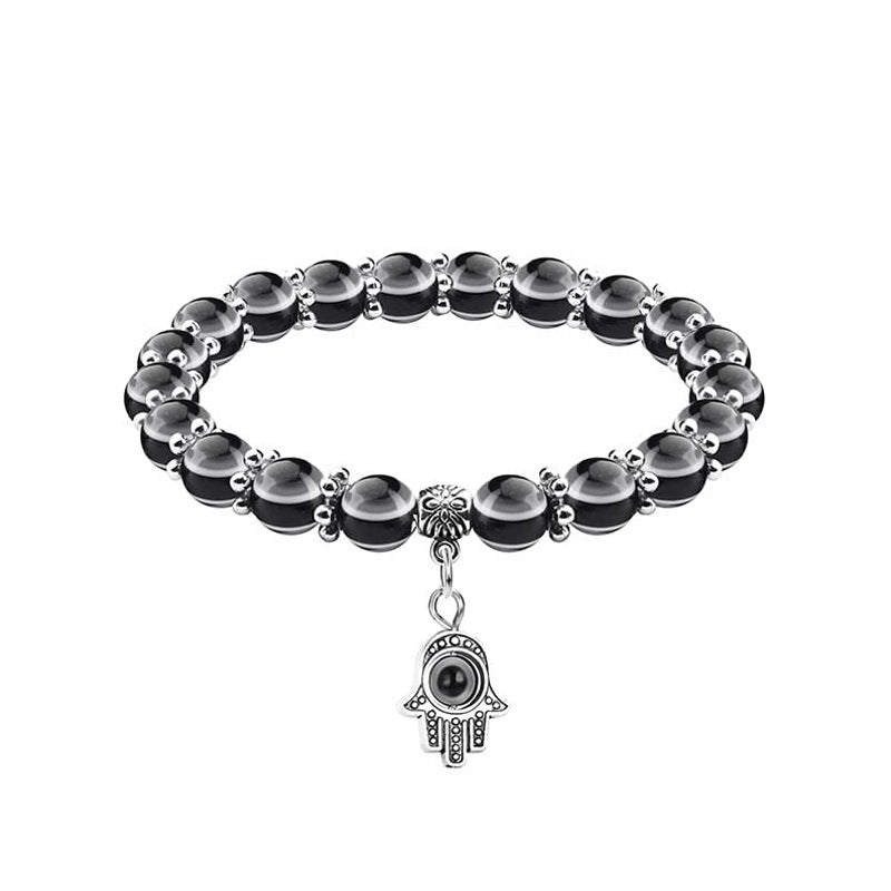 Devil Eye Fatima Palm Beaded Resin Glaze Blue Eyes Bracelets