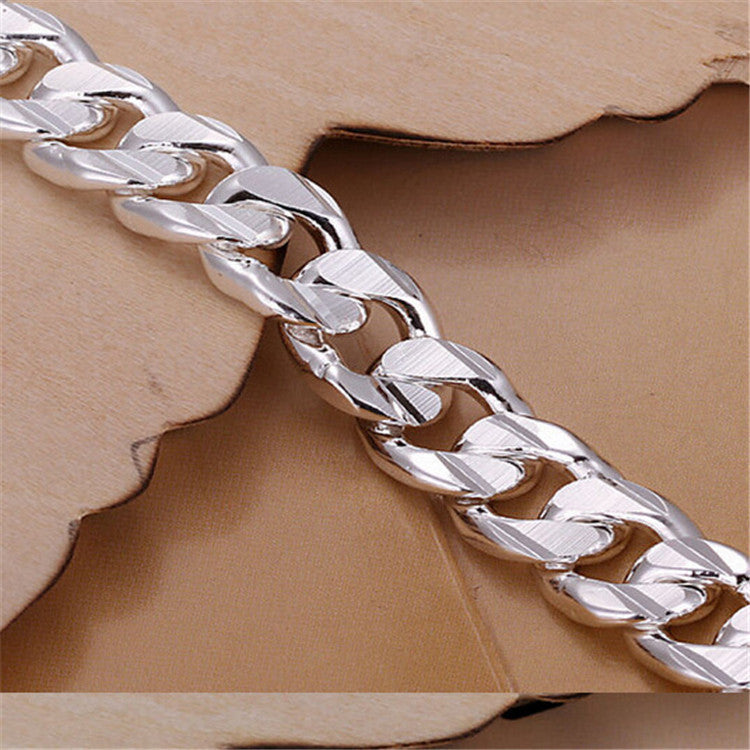 Bracelets latéraux de personnalité plaqués argent, bijoux à la mode pour hommes