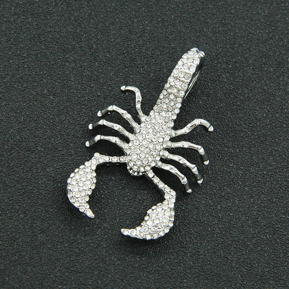 Hop Three-dimensional Full Diamond Scorpion Shape Necklaces