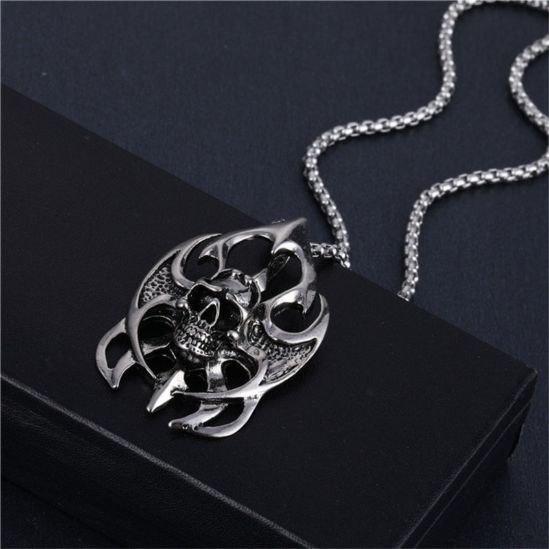 Steel Personality Ornament Vintage Skull Pendant Necklaces