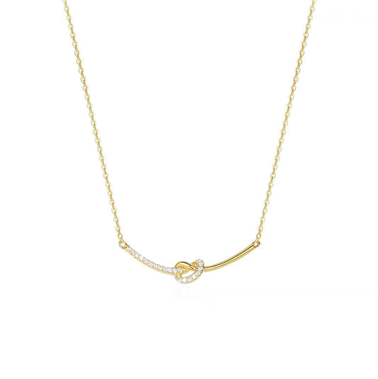 Sier High Sense Heart Clavicle Chain Necklace