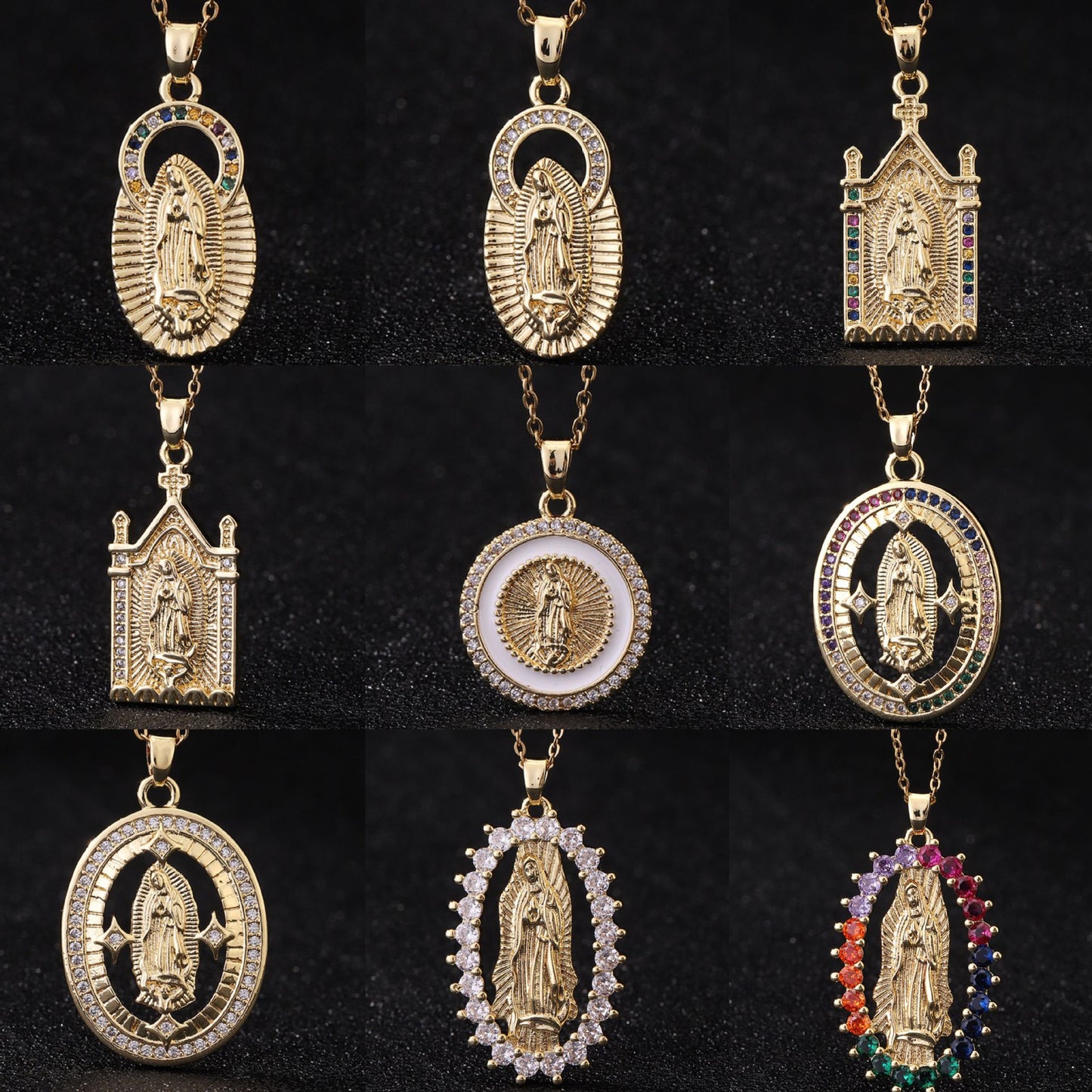 Colliers de luxe légers avec pendentif vierge marie pour femmes