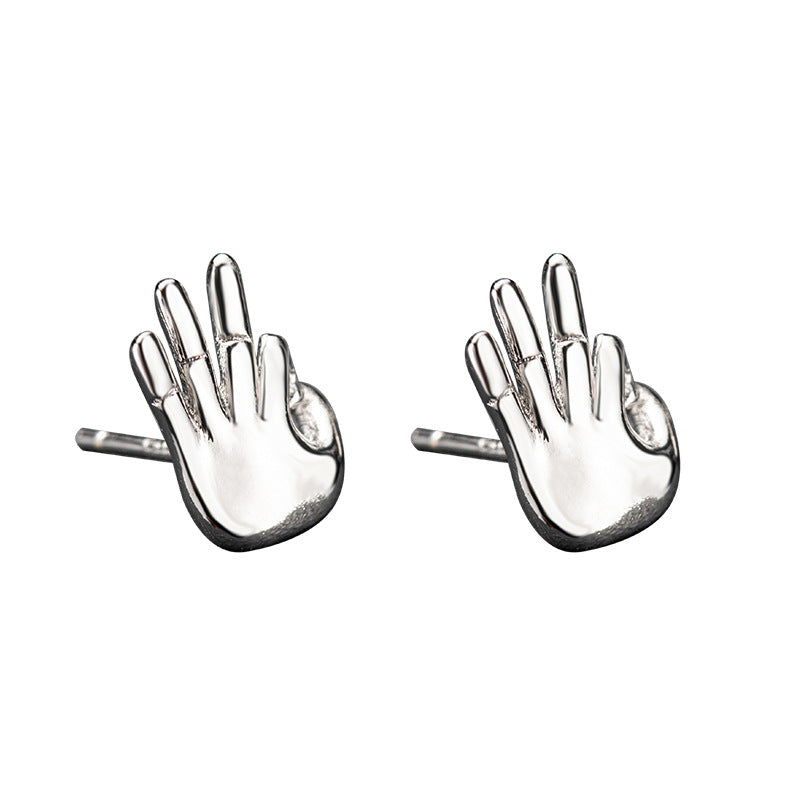 Men's Personality Single Simple Fashionmonger Temperament Couple Funny Finger Earrings