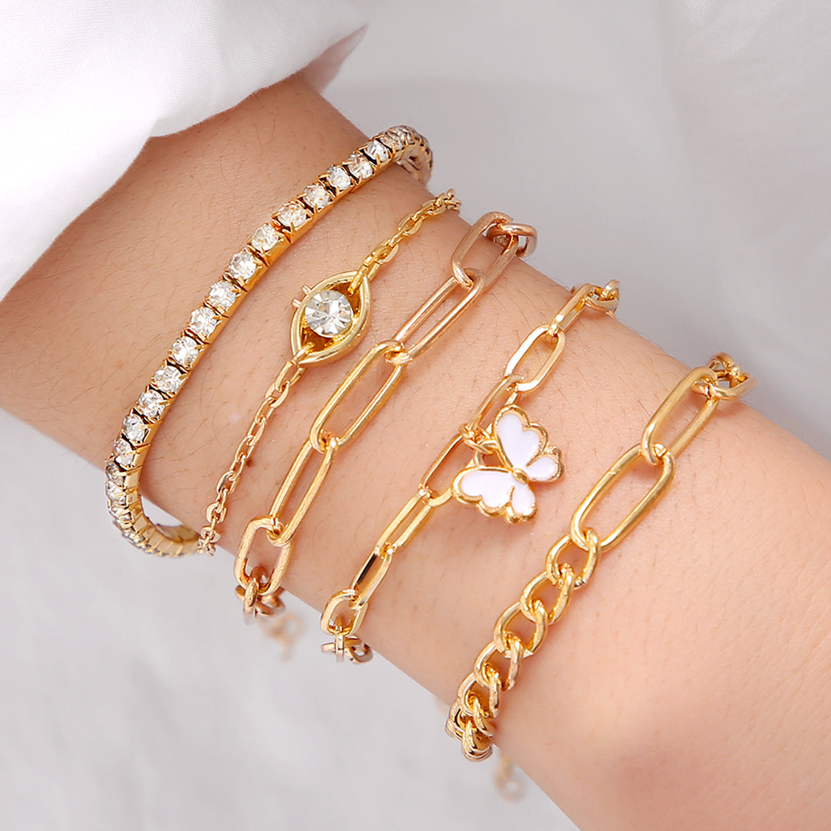 Women's Butterfly Diamond Personality Fashion Chain Punk Bracelets