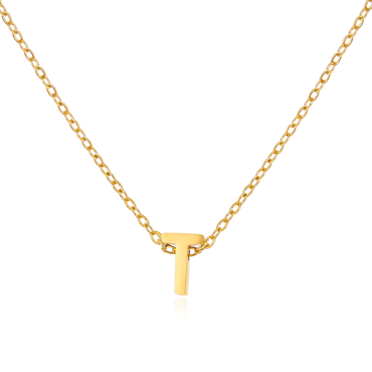 Letter Personalized Simple Stainless Steel Clavicle Pendants