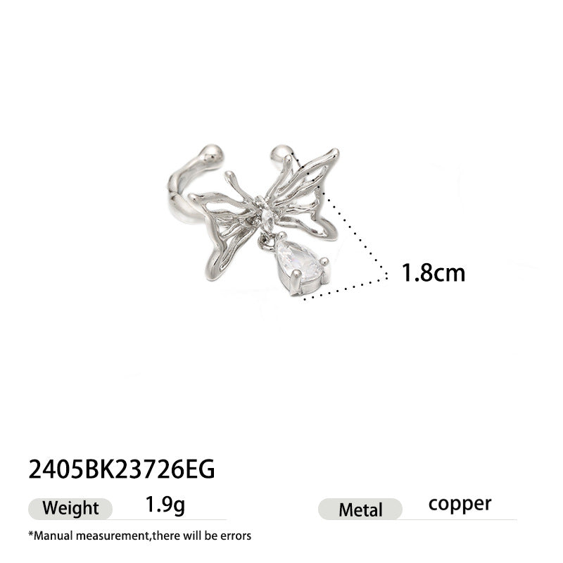 Style Neutral Fashion Commuter Niche Design Cold Zircon Without Pierced Ear Clip