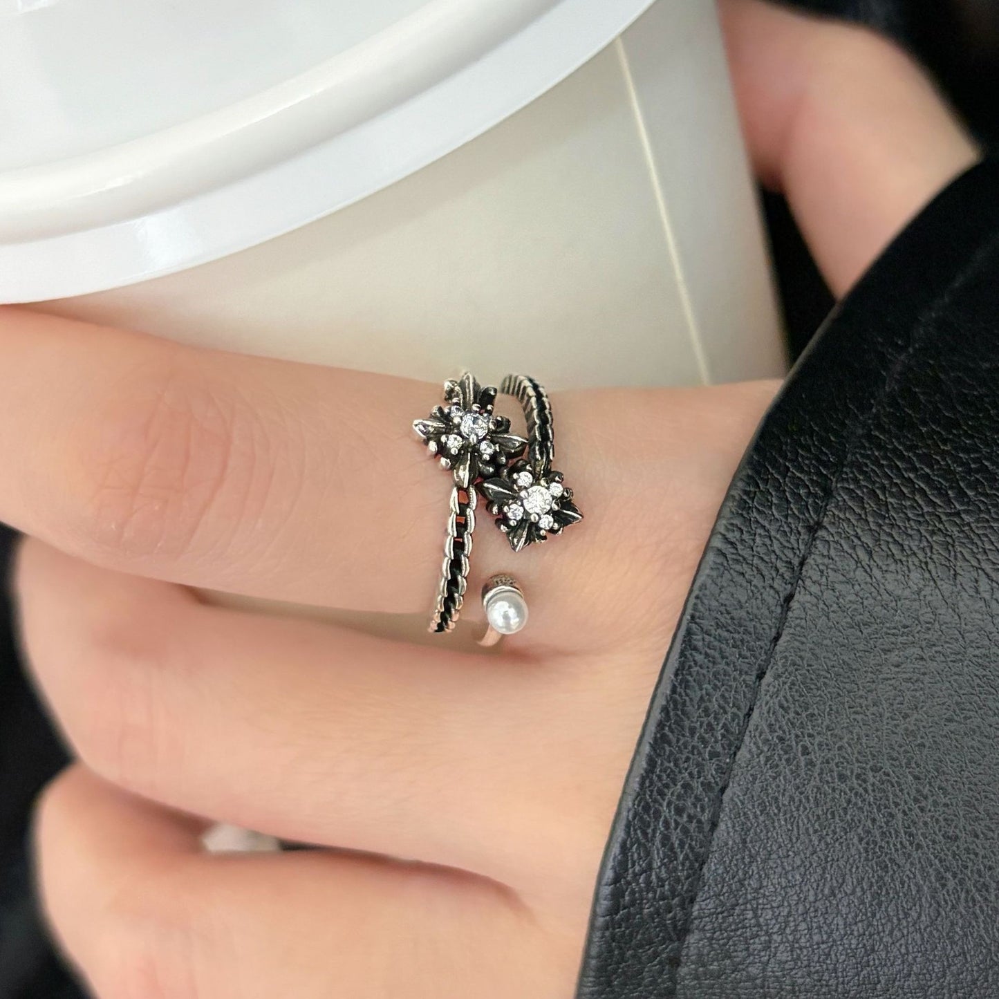 Female Opening Adjustable Niche High Sense Index Finger Rings