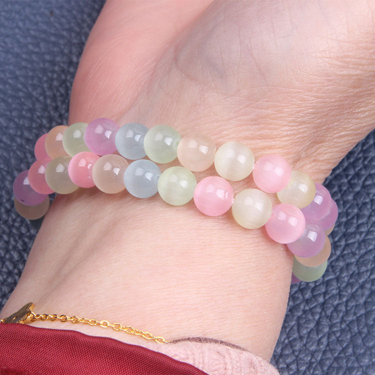 Men's Eye Round Beads Lucky Lady Fresh Simple Bracelet