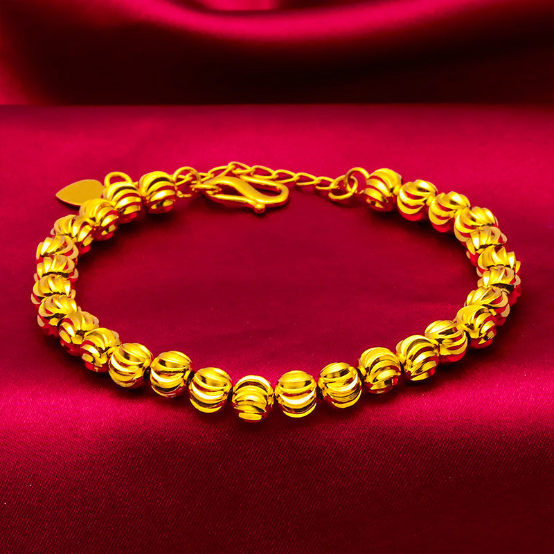 Vietnam Placer Gold Watermelon Beads Lucky Bracelets