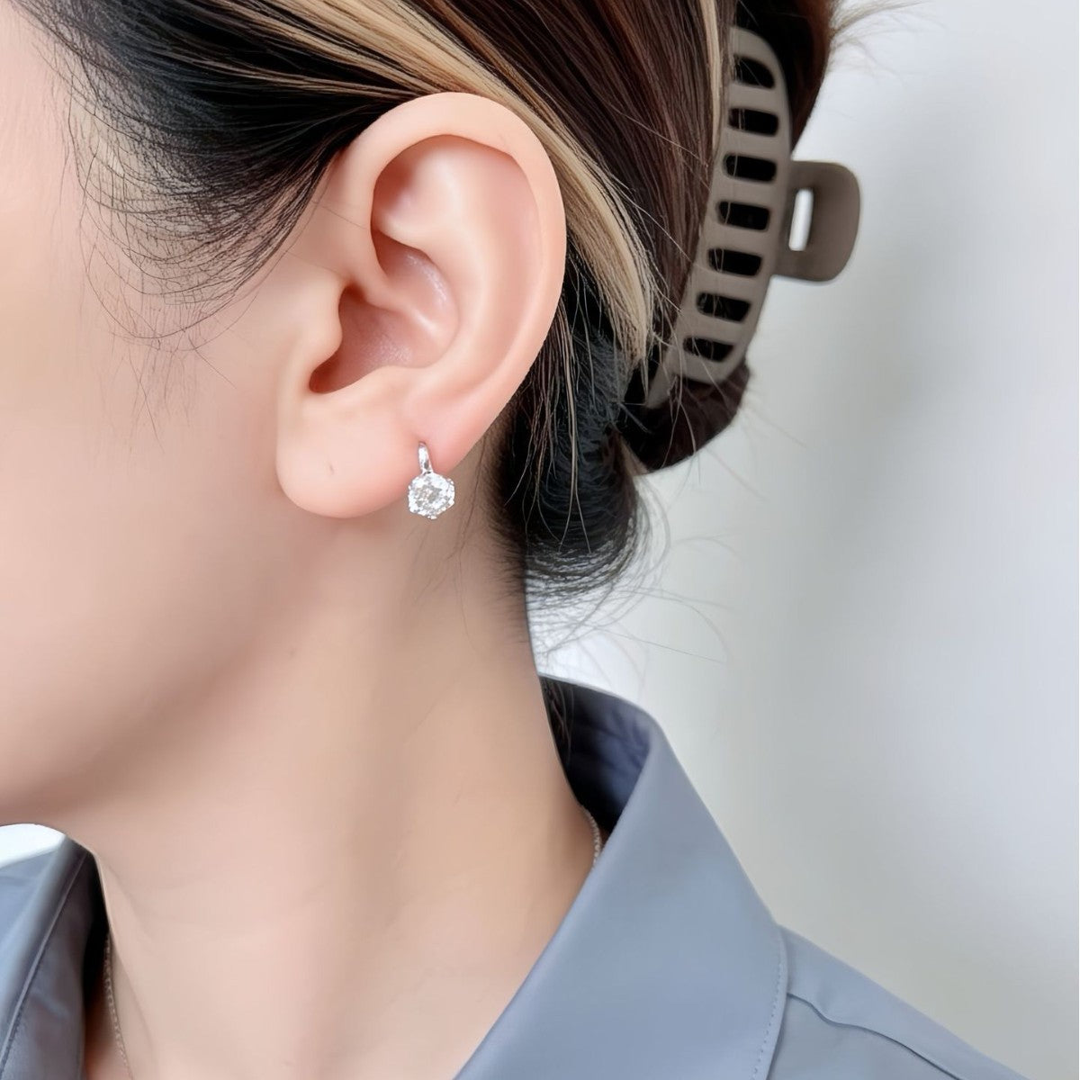 Whole Body Sier Clip Twin Style Small Bone Mini Auricle Ear Buckle
