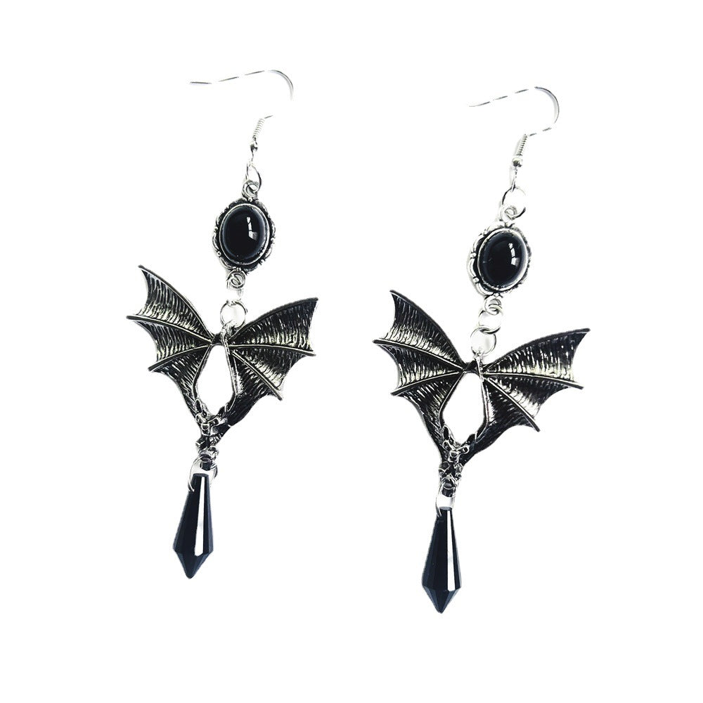 Punk-Stil Schmuck Gothic Fledermaus rote Ohrringe