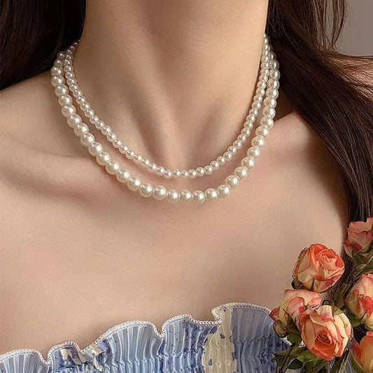 Damen-Perlenperlen für leichte Luxus-Minority-Halsketten