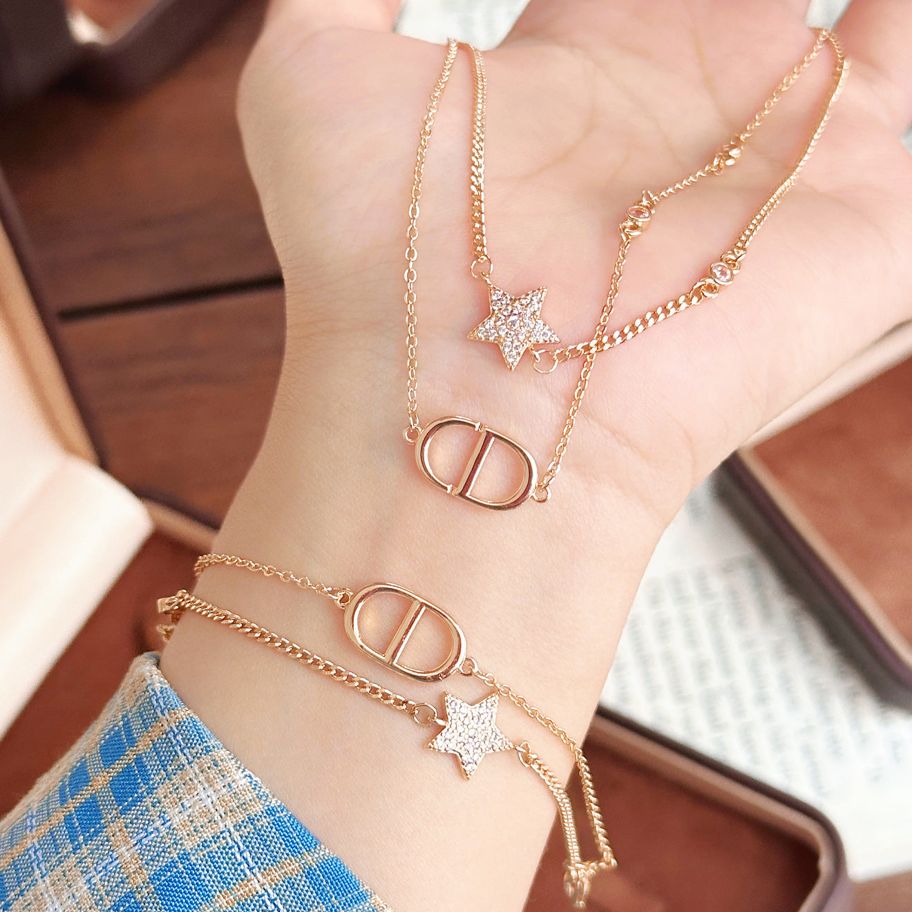Advanced Clavicle Design Thick Straps Beaded Jewelry Set