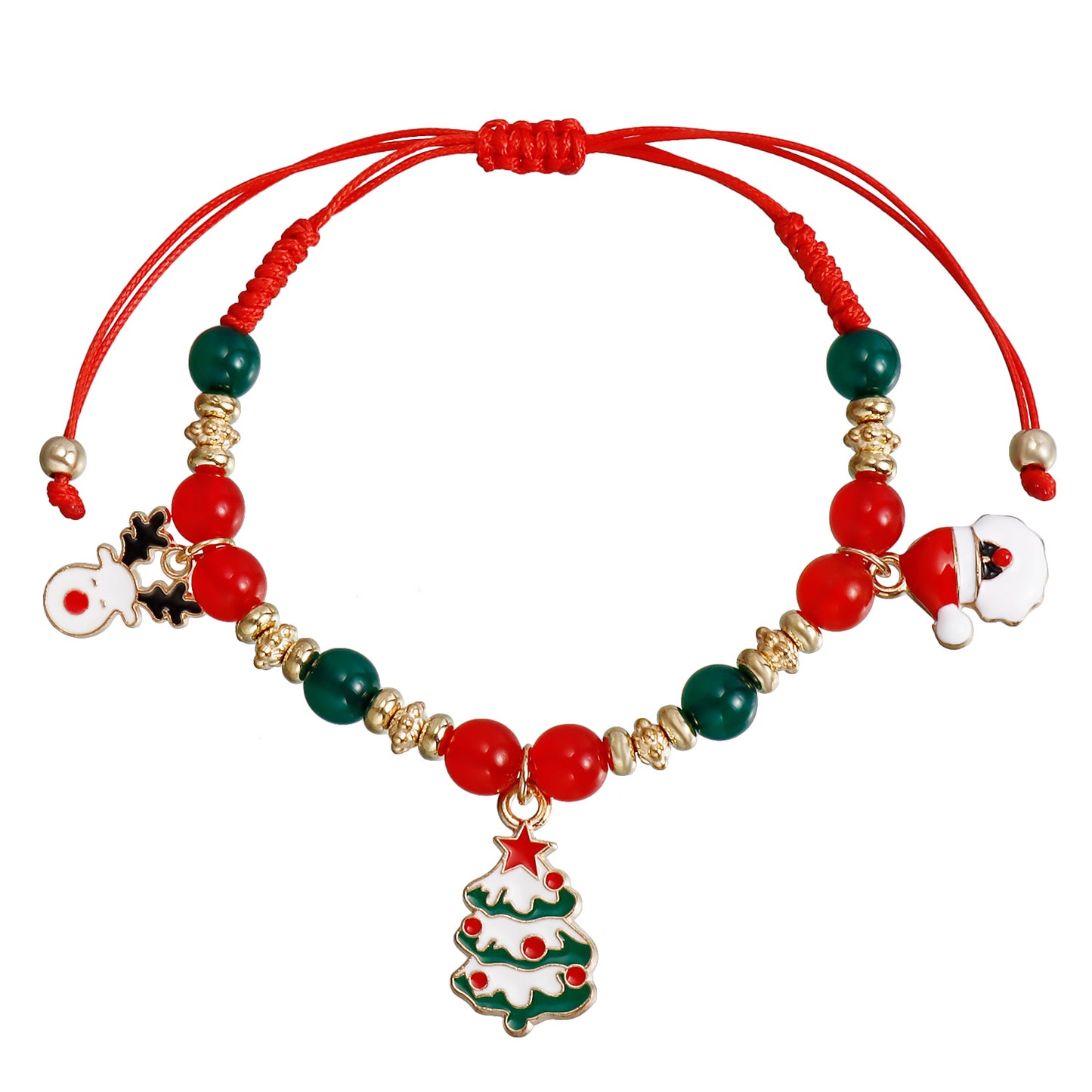 Ensemble de perles tissées à la main, ornement de noël, Bracelets bonhomme de neige et élan