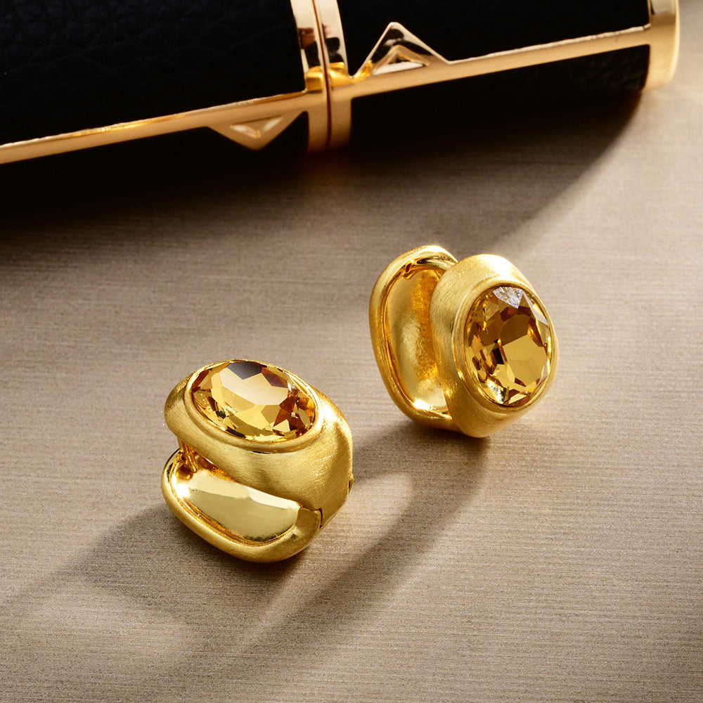 Clip Champagne Zircon Light Luxury High Sense Graceful Ear Buckle