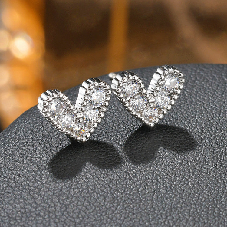 Boucles d'oreilles froides personnalisées pour femmes, rubis, cœur d'amour, aiguille en argent Sterling exquise