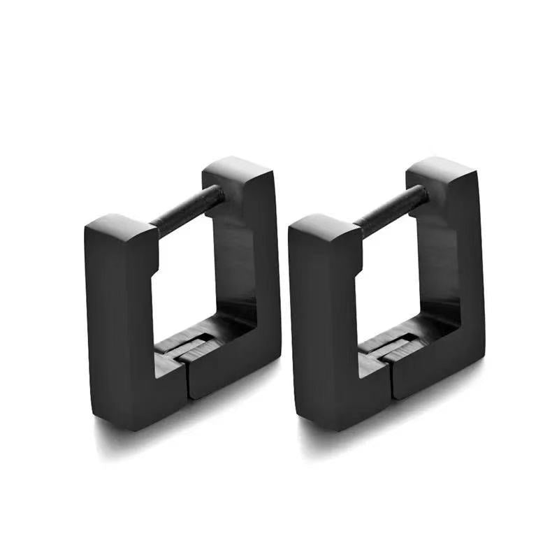Women's & Men's Black Series Punk Titanium Steel Clips Ear Clip