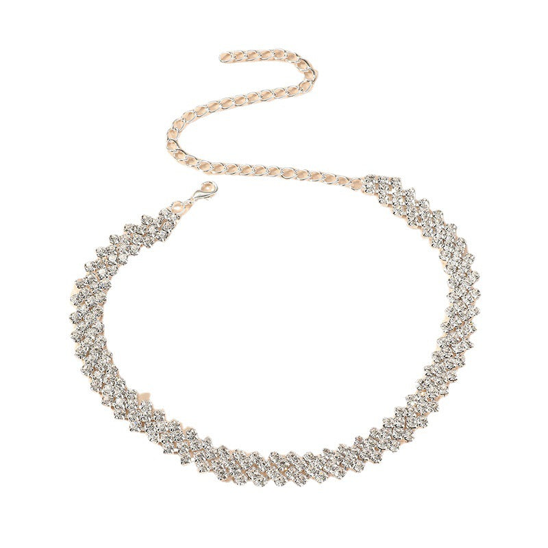 Chain Rhinestone Clavicle Banquet Formal Dress Necklaces