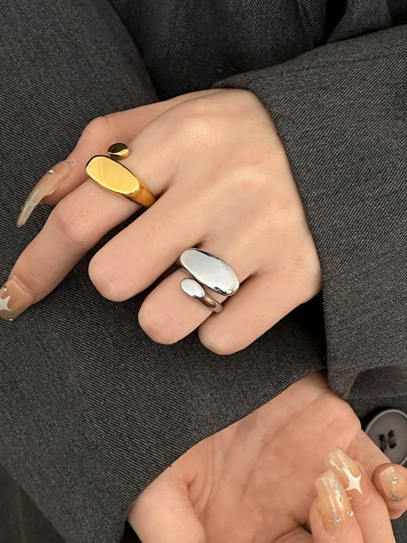 Steel Gold-plated Color Retaining Open Female Metal Niche Rings